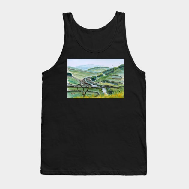 Smardale Bridge over Scandal Beck - Yorkshire Dales - Watercolour Tank Top by pops